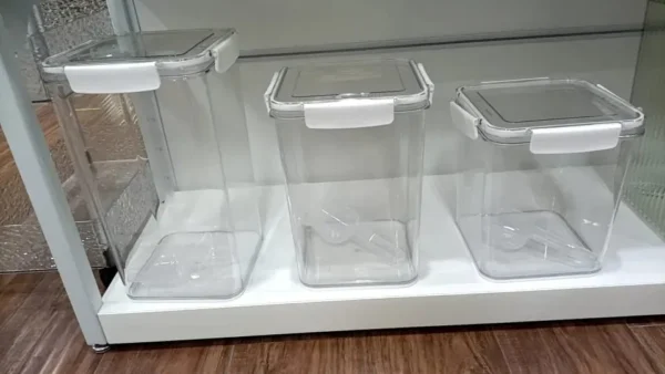 Clear acrylic kitchen containers