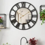Round wrought iron clock