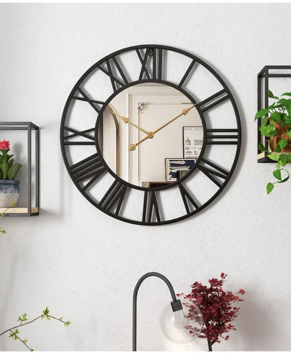 Round wrought iron clock