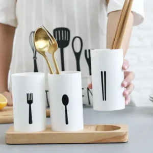 3pc cutlery organizer with oak base 1 3pc cutlery organizer