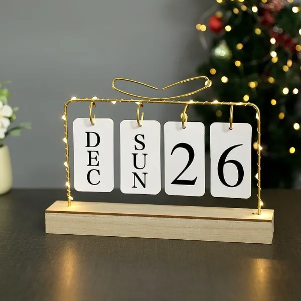 Iron desk calendar lamp