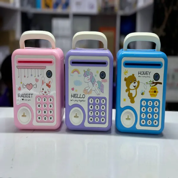 Coin and note counting piggy bank