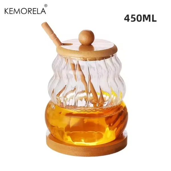Bamboo lid honey jar