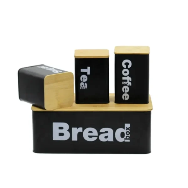 Bread Bin and 3 Canister Set