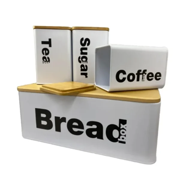 Black and white bread bin