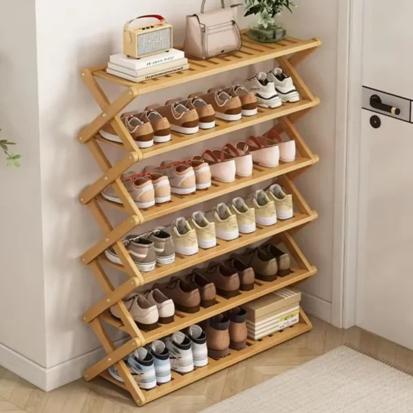 Foldable Bamboo Shoe Rack