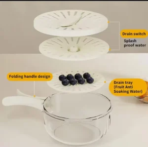 Foldable handle strainer