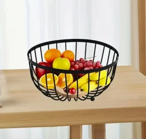 metal and bamboo basket