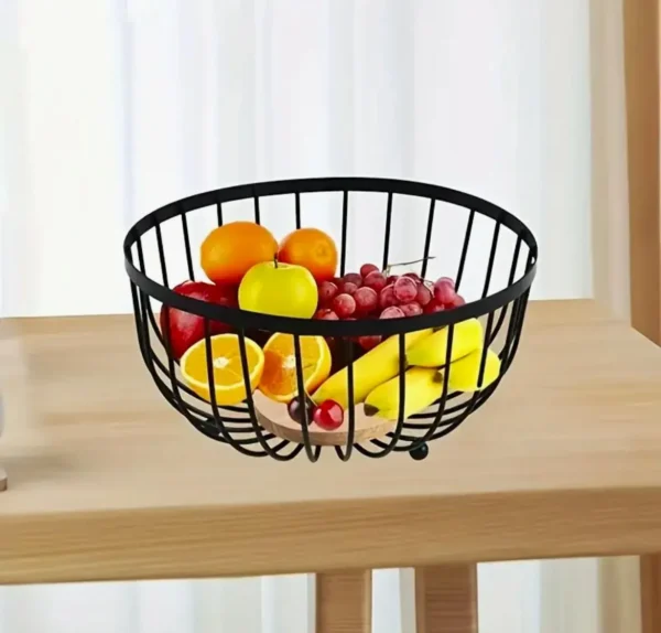 metal and bamboo basket