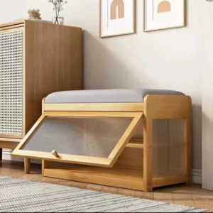 Wooden Stool with Shoe Cabinet 1 Wooden Stool with Shoe Cabinet