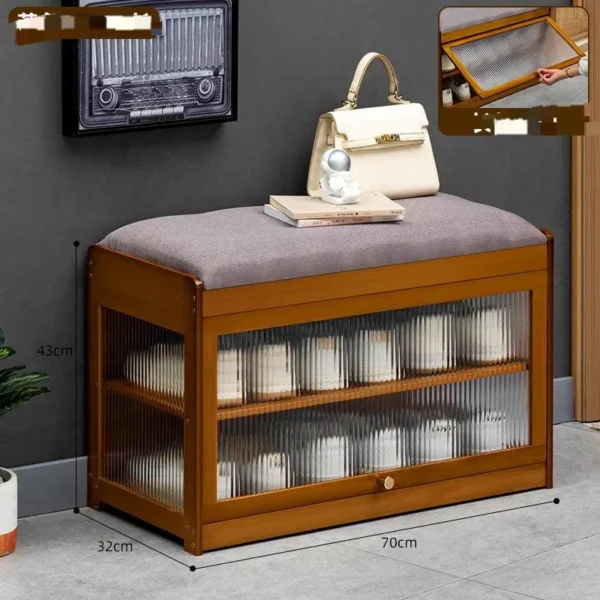 Shoe cabinet with seat