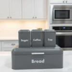 Alloy Bread Bin with Three Canister Set 15 Snack storage bin