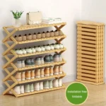 Foldable Bamboo Shoe Rack