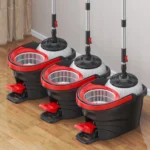 Black Spin Mop Bucket with Foot Pedal 8 spin mop and bucket Kenya