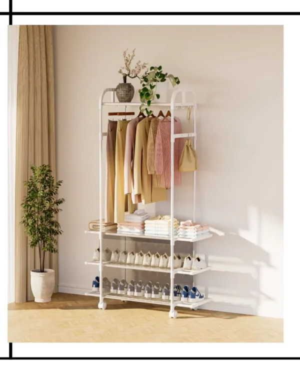 Clothing rack with wheels