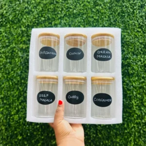 6-pack round Glass Jars