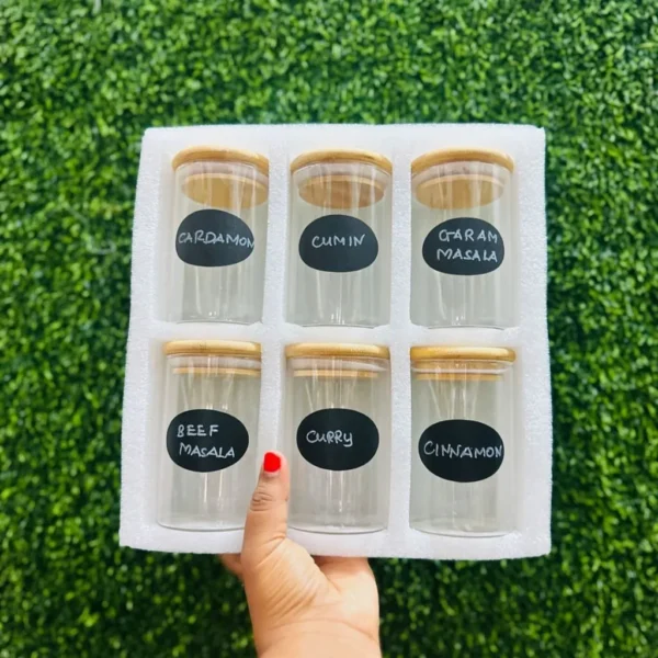 6-pack round Glass Jars