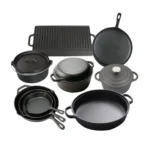 Preseasoned Cast-Iron Cookware Set 4 Heavy-duty cookware set