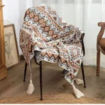 Bohemian Knitted Throw Blanket