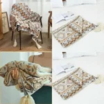 Nordic knitted throw blanket