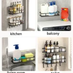Rustproof Shower Corner Caddy 4 Shower corner storage rack