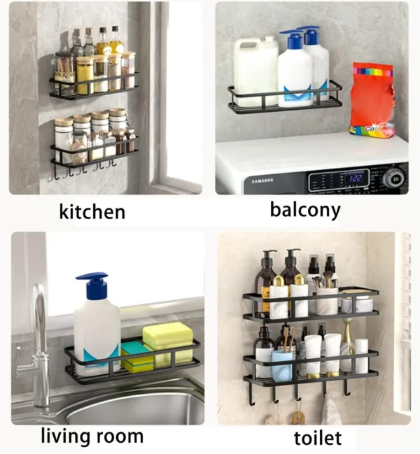 Shower corner storage rack