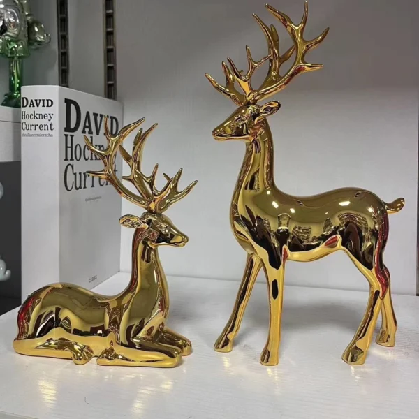 gold electroplated deer figurines