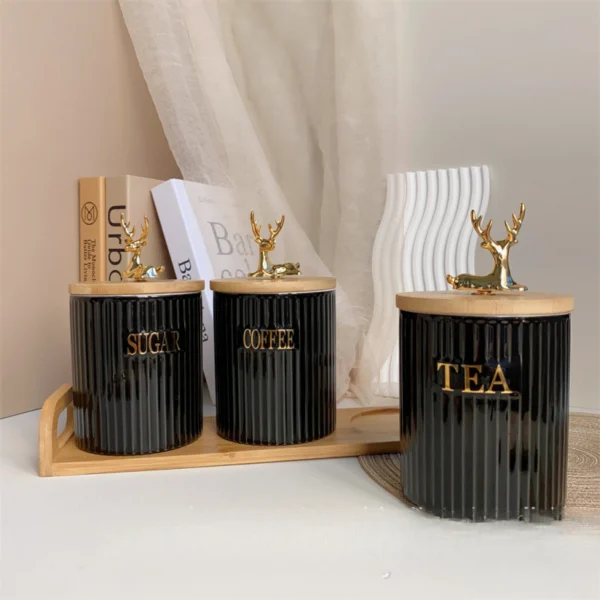 porcelain kitchen storage jars