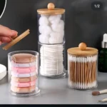 2pc Cotton Pad Holder Jars 6 2pc cotton swab holder set
