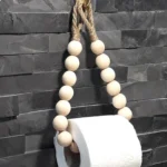 Wood beaded toilet paper holder Kenya