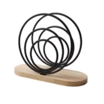 Black circular napkin holder