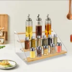 Spice jar bamboo rack