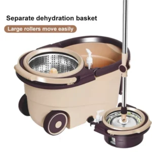 Spin mop with bucket and wheels