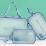 3 piece transparent toiletry bag