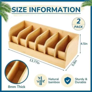 6 slot bamboo belt organizer