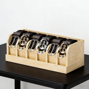 Premium bamboo belt holder