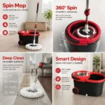 360° Spin Mop with Bucket & Dehydration Basket 9 stainless steel spin basket mop Kenya