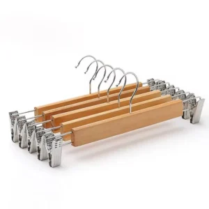 Natural wood skirt hangers