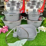 10pcs Square Granite Die-Cast Cookware Set