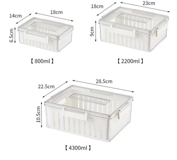 food containers with drainer basket