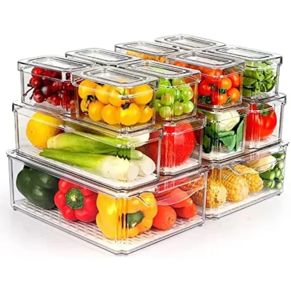 transparent fridge storage boxes
