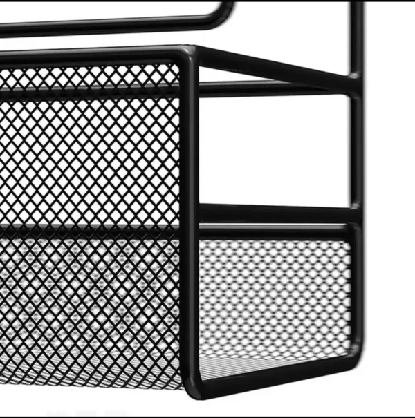 black bathroom storage organizer