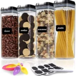 Large Capacity 4pcs Transparent Acrylic Pantry Storage Containers 2 Transparent Acrylic Pantry Storage Containers