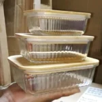  Ribbed Glass Food Storage Containers