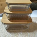Ribbed glass storage set