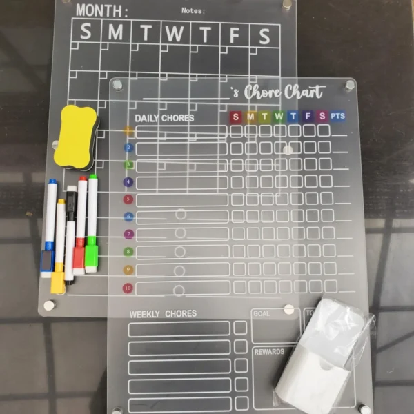 2pcs Magnetic Chores Planner