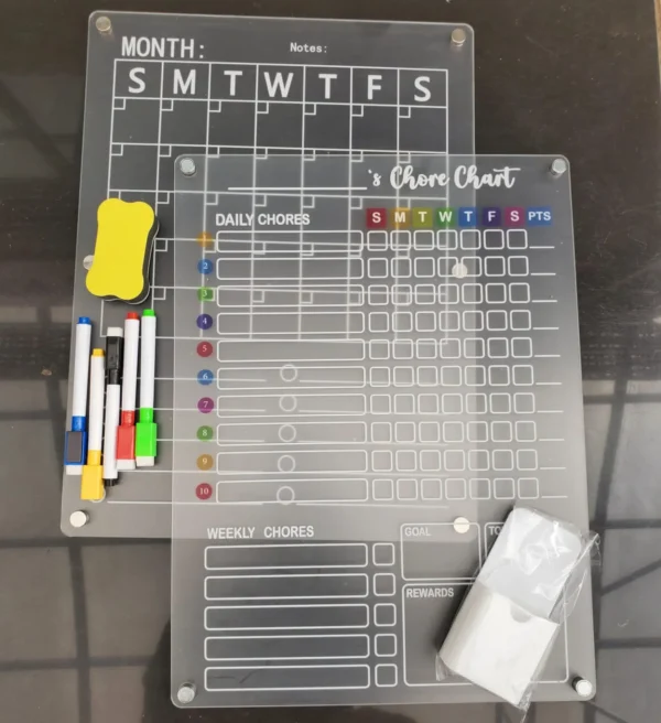 2pcs Magnetic Chores Planner