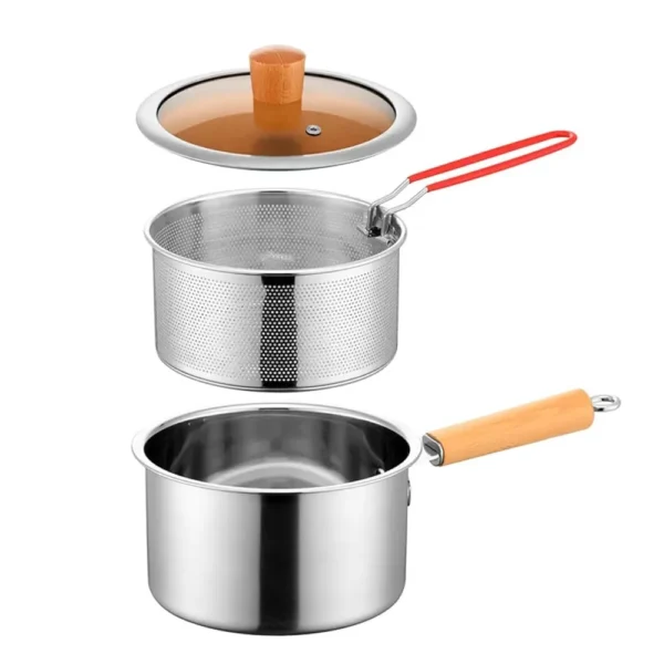 2in1 Stainless Steel Milk & Frying Pot