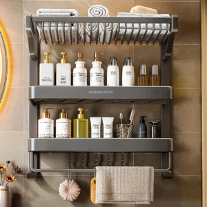 Aluminum bathroom organizer