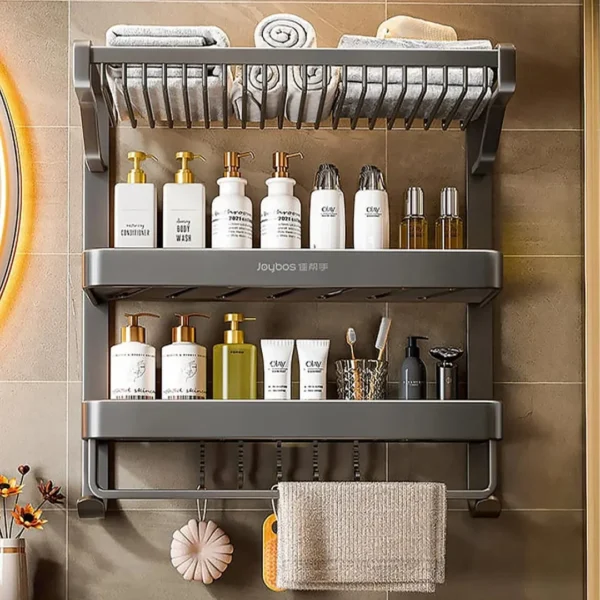 Aluminum bathroom organizer